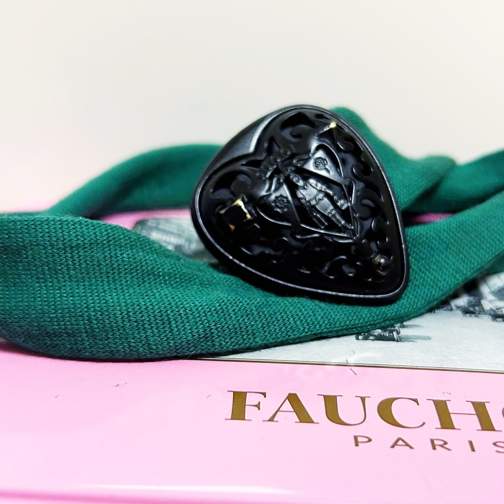 Authentic Gucci Rare Hysteria Black Heart & Teal Wool Adjustable Belt